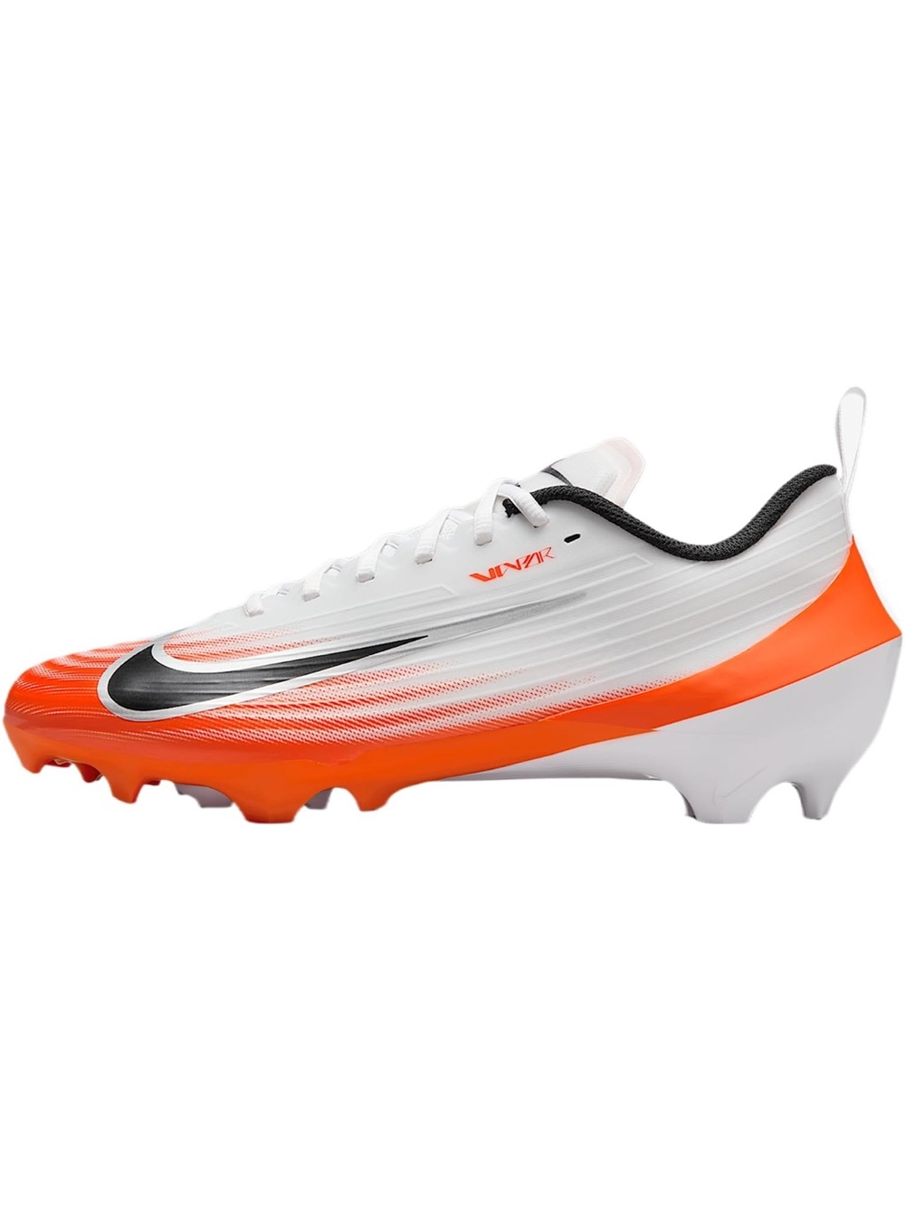 Brand new, never worn. Men’s Nike White and Orange Football Cleats